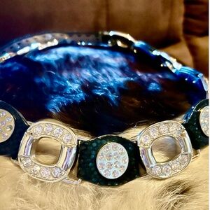 Western bling leather belt